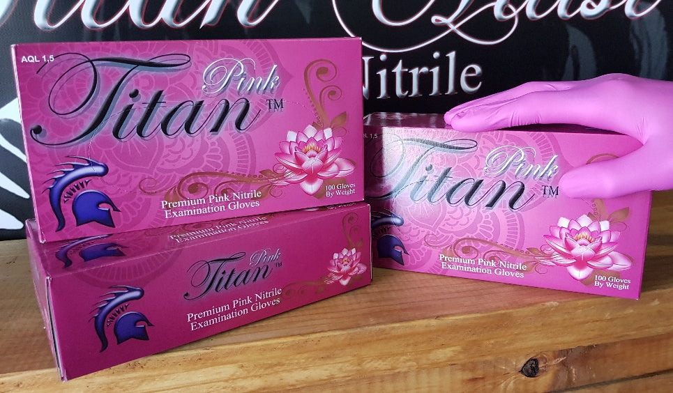 Titan Pink Nitrile Tattoo Gloves