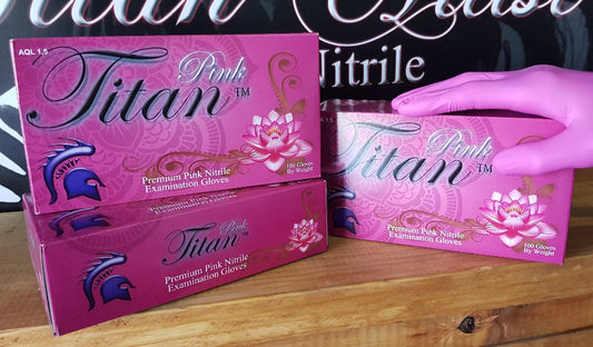 Titan Pink Nitrile Tattoo Gloves
