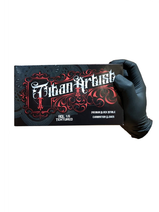 Titan Artist Black Nitrile Tattoo Gloves