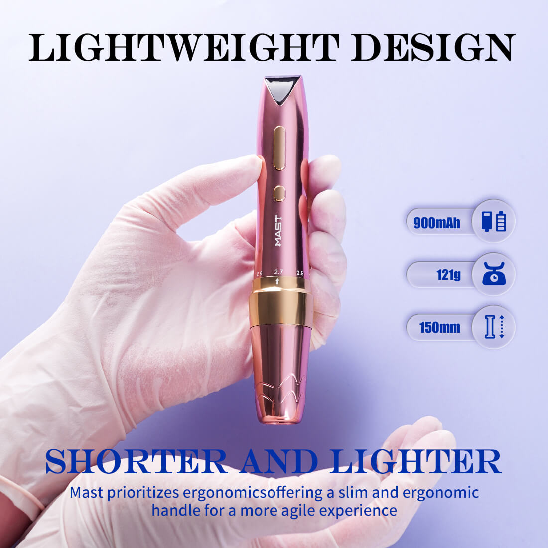 Mast P60 – Wireless Tattoo Pen Machine – With 2.2MM-3.2MM Adjustable Strokes