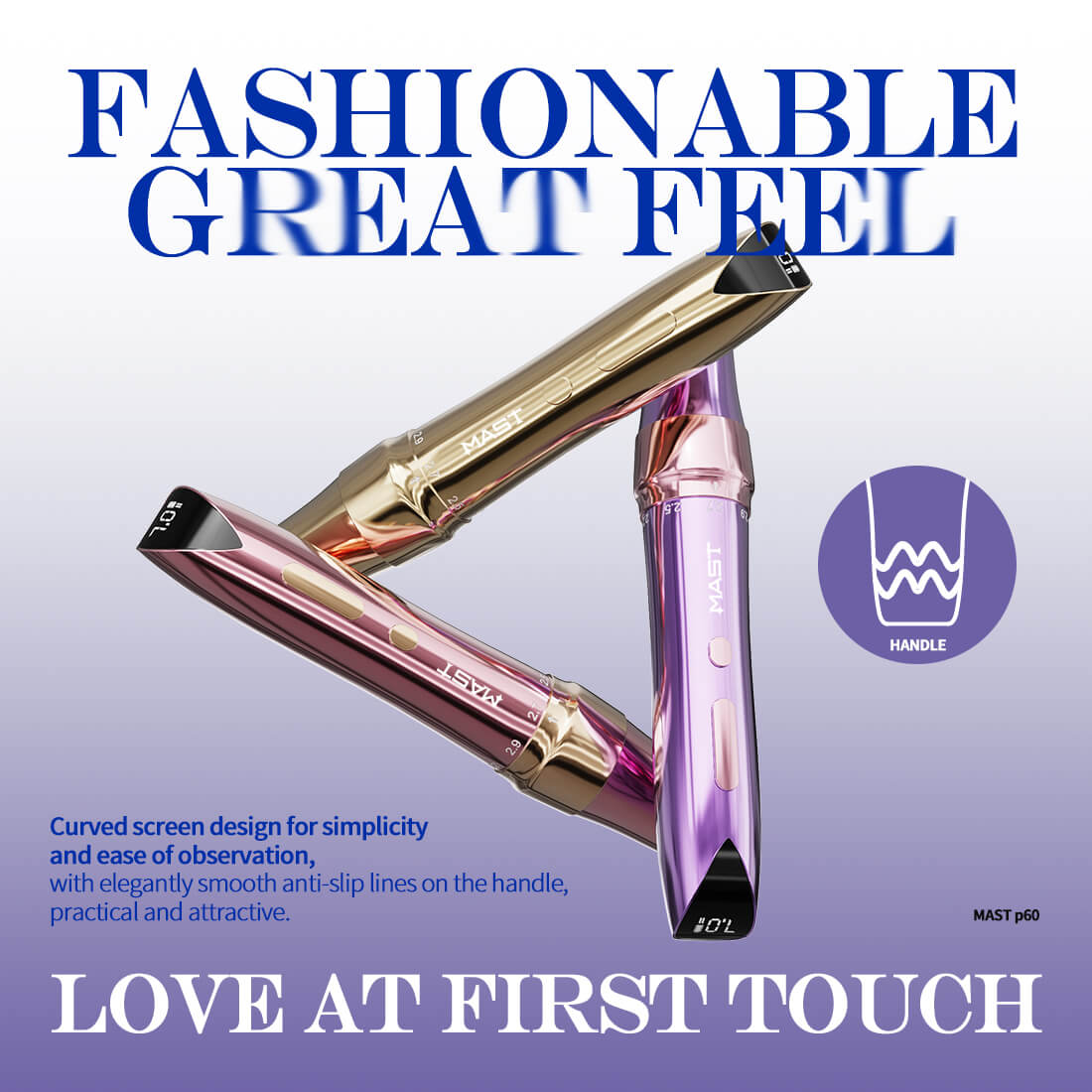 Mast P60 – Wireless Tattoo Pen Machine – With 2.2MM-3.2MM Adjustable Strokes